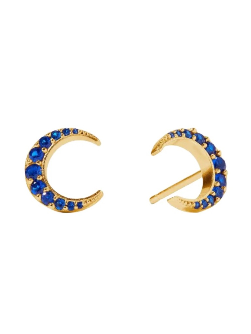 Julie Vos Luna Sapphire Blue Cubic Zirconia Moon Earrings